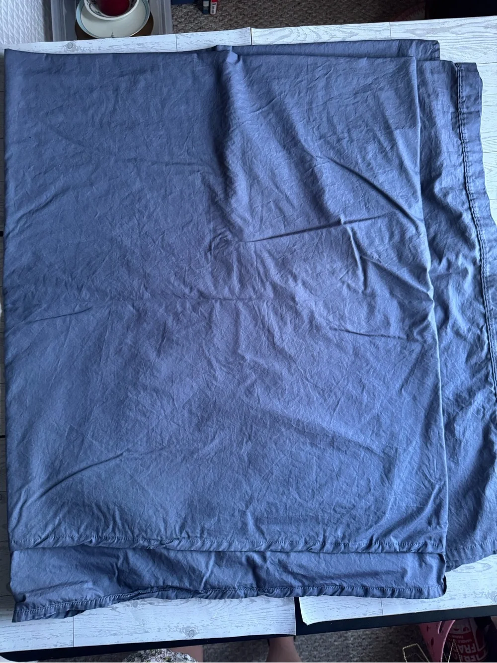 Lacoste Navy Blue 100%Cotton Flat Sheet- New Condition